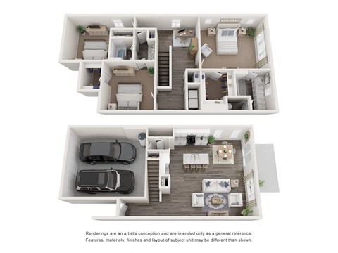 Floor plan for 3 beds, 2.5 baths, 1788 sqft